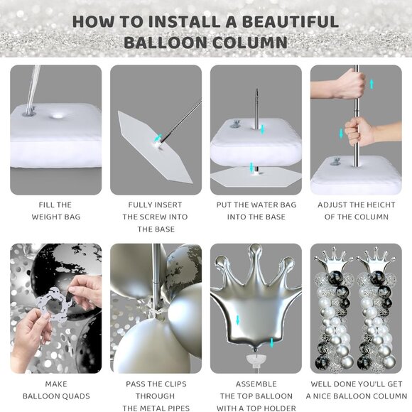 Durable Metal Balloon Column Stand Set - 7 Feet Height for Weddings & Birthdays - Picture 7 of 7